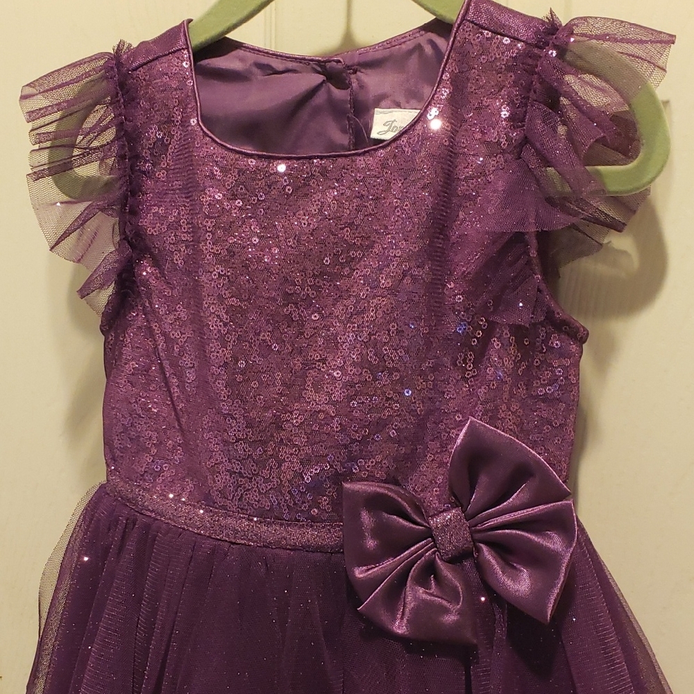Jona Michelle Purple Holiday Dress with Sequins and Tulle